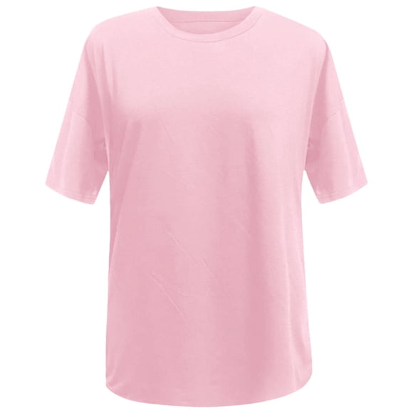 Women'S Long Sleeved Top Oversized T Shirt Striped Shirt Crew Neck Belted Waist Top Soft Casual Loose Shirt Women'S T-Shirts Pink Xxl