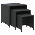 thumbnail image 5 of vidaXL Nesting Tables 3 Pieces Black Poly Rattan Indoor / Outdoor, 5 of 5