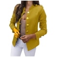 thumbnail image 2 of Mikilon Women's Solid Color Long-Sleeved Slim-Breasted Small Suit Short Coat Top, 2 of 5