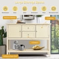thumbnail image 4 of Costway Sideboard Buffet Table Wooden Console Table w/ Drawers & Cabinets Beige, 4 of 10
