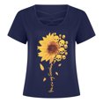 thumbnail image 3 of Fridja T-Shirt à Manches Courtes à Imprimé Floral Décontracté pour Femme Womens, 3 of 5