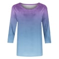 thumbnail image 3 of Hauts à Manches 3/4 pour Femme Mode Femme T-Shirt Ample Imprimé Blouse à Manches 3/4 Col Rond Hauts Décontractés T-Shirts en Coton Femmes T-Shirts pour Femme Mode T-Shirts à Manches 3/4 pour Femme, 3 of 5
