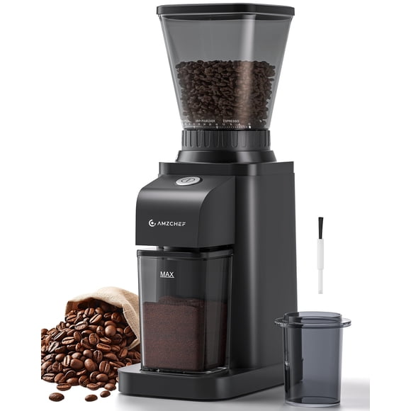 Anti-Static Espresso Grinder with Self-Cleaning Burr, 48 Precise Settings, Coffee Grinder for Home Use, Coffee Bean Grinder with Storage Box & Dosing