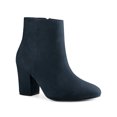 thumbnail image 1 of Unique Bargains Bottines à Talons Hauts Épais à Bout Rond pour Femme Bleu (Taille 8), 1 of 6
