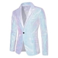 thumbnail image 1 of Birdeem Complet à Paillettes Assorti en Couleur pour Homme, Robe à un Bouton, Complet de Spectacle, Veste de Complet à Col à Revers à Manches Longues Manteau Blazer, 1 of 7