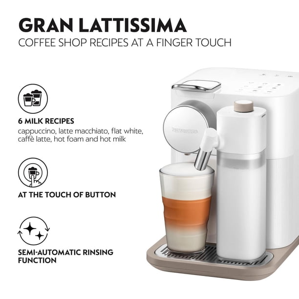 Nespresso Gran Lattissima Espresso Machine by DeLonghi, White