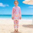 thumbnail image 2 of JTieacloth Girls Swimwear Two Piece Rash Guard UPF 50+ Sun Bathing With Swim Shorts,Sizes 6-7 Years, 2 of 4