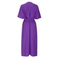 thumbnail image 4 of BEFOKA Robe pour Femme Grande Taille, Liquidation de Robes d'Été pour Femmes, Robe Longue Irrégulière Décontractée Unie à Lacets pour Femme, 4 of 4