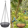 thumbnail image 2 of Mangeoire à Oiseaux Suspendue Plateau Rond Plateforme en Métal pour Décoration de Jardin Extérieur, 2 of 4