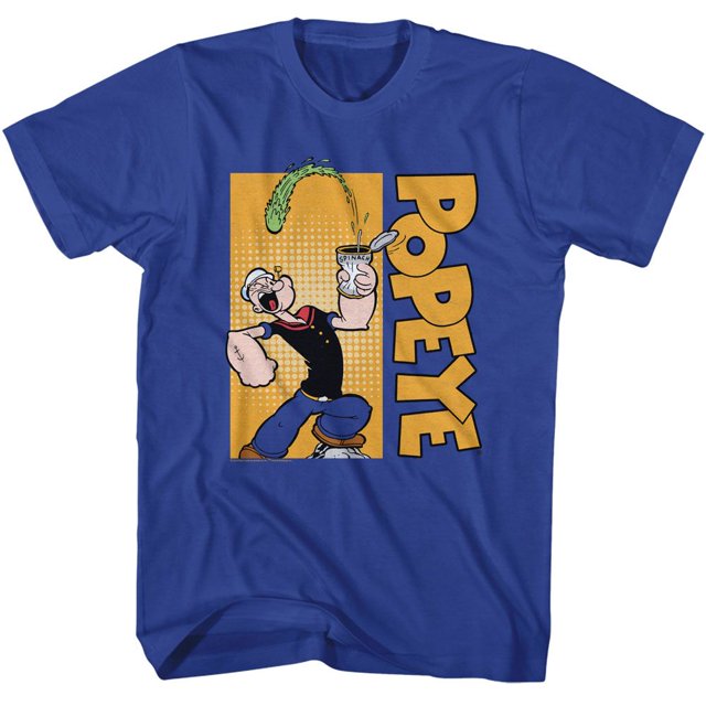 Popeye Veritical Logo Royal Adult T-Shirt M