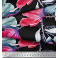 thumbnail image 2 of Soimoi Satin Silk Fabric Flower Watercolor Print Fabric by The Yard 42 Inch Wide, 2 of 3