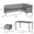 thumbnail image 3 of Outsunny 5 Pieces Wicker Patio Furniture Set with Cushions, Bright Blue, 3 of 10