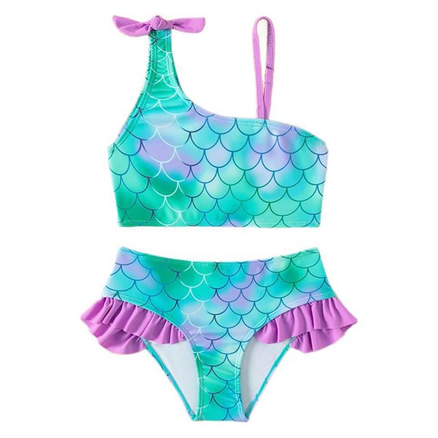 Girl Swimsuit 2 Piece Summer Tankini Swimsuit Ruffle Bathing Suits for Girls 5-6 Years