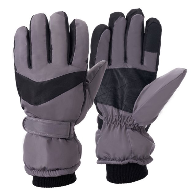 TIEVOSA Winter UniOutdoor Gloves Ski Plus Velvet New Windproof Anti Riding Gloves(Dark Gray)