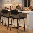 thumbnail image 1 of AKDSteel Bar Stools Set of 2,Adjustable Swivel Barstools, Faux Leather Bar Chairs,Upholstered Counter Height with Soft Backrest for Kitchen Island, 1 of 6