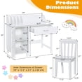 thumbnail image 4 of Costway Kids Wooden Study Desk & Chair Writing Table w/Drawer Storage Cabinet, 4 of 10