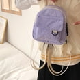 thumbnail image 2 of AYktou Home Organizers and Storage Mini Backpack Ins Cute OL Commuting Small Cosmetic Bag Corduroy Texture Student Versatile Schoolbag Adjustable Shoulder Strap Fashion for Party Indoors, 2 of 6