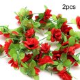 thumbnail image 3 of 2Pcs Artficial Small Rose Rattan Imitation Flower Hanging Vine Fake Plant Decoration for Home Wedding Party, 3 of 8