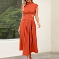 thumbnail image 2 of XZNGL Robe d'Été pour Femmes Aguichant Mode Femmes Été Unie Aguichant Ajourée Décontractée Mini Robe Sans Manches à Col Rond Robe d'Été Mini Robe pour Femmes Robe d'Été pour Femmes avec Manches, 2 of 4