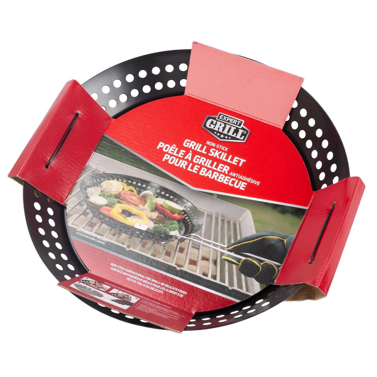 Expert Grill poêle à griller antiadhésive avec poignée pliable