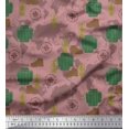 thumbnail image 1 of Soimoi Modal Satin Fabric Bag,Direction Compass & Shoes Travel Print Fabric by Yard 42 Inch Wide, 1 of 3
