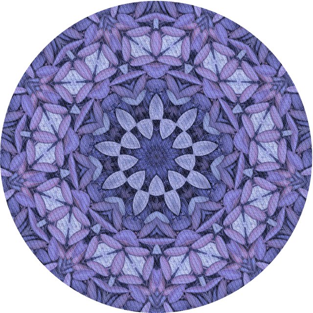 Ahgly Company Tapis d'Intérieur Rond Lavable en Machine Transitionnel Violet Profond Péri-Froissement, 7 Pieds Rond