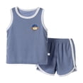thumbnail image 1 of Girls Spring Outfits Quick Drying Vest Set Summer Ice Silk Two Piece Children'S Wear Newborn Boy Clothes Gray 4-5 Years, 1 of 3