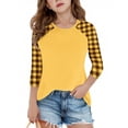 thumbnail image 2 of SERTG T-Shirt Mode Enfant Col Rond Manches 3/4 Imprimé Col Rond pour Été et Printemps 4-15 Ans (Jaune1,14 Ans), 2 of 7