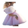 thumbnail image 4 of Women Puffy Tulle Mini Dress Square Neck Bubble Sleeve French Princess Fairy Dress Romantic Ruffle Mesh Short Dresses, 4 of 9