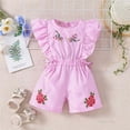 thumbnail image 1 of TopLLC Tout-Petits Bébés Filles Garçons Manches Courtes T-Shirt Imprimé Couleur Col Rond Combinaison Barboteuse Pantalon Fille, 1 of 9