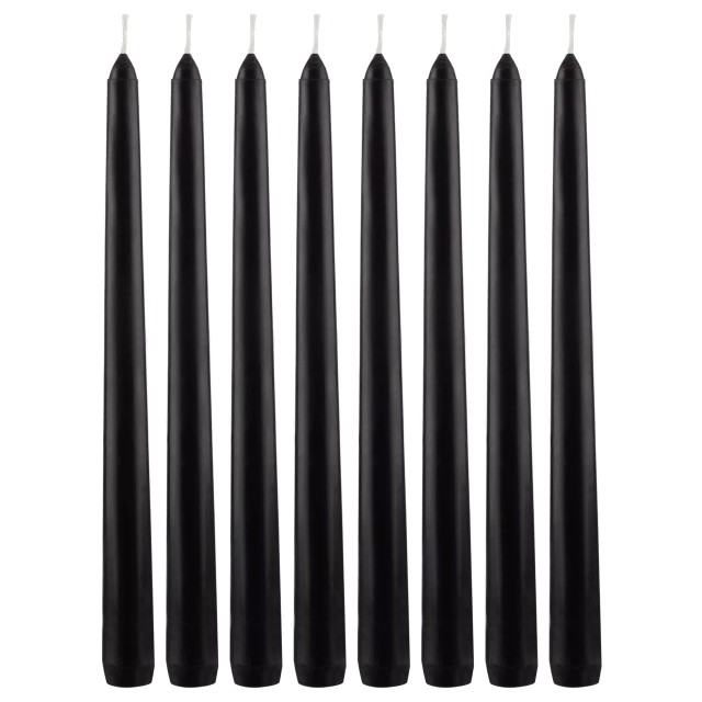 Bouclair Set of 8 Unscented Tapered Black Candles