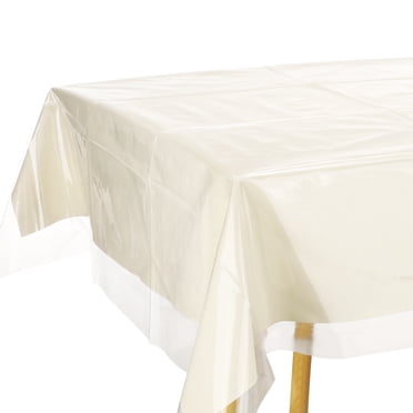 Uxcell Nappe en Plastique Transparent 60 x 140 Pouces, Protège-Nappe Rectangulaire en Vinyle Imperméable et Anti-Huile, Nappe pour Salle à Manger, Fêtes et Jours Fériés