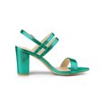 thumbnail image 3 of BLISSFUL STEP Women's Slingback Block Heel Ankle Strap Sandals Green 8.5, 3 of 7