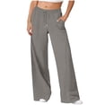 thumbnail image 2 of Diufon Wide Leg Sweatpants Women High Waisted Drawstring Baggy Pants Workout Athletic Joggers with Pockets, 2 of 6