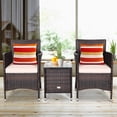 thumbnail image 2 of Gymax Ensemble de Mobilier d'Extérieur en Rotin pour Patio 3 Pcs avec Chaises Coussinées et Table Basse, 2 of 9