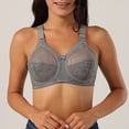 thumbnail image 3 of Full Figure Bras Women Full-Coverage Bra Feature V-Neck Bralette Bra Style W-846 Gray 95C, 3 of 8