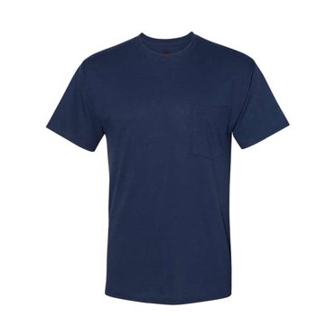 Hanes Mens Workwear Pocket T-Shirt, XL, Navy