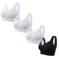 thumbnail image 1 of Timegard Wireless Bras for Women 4pc Front Closure Full Support Wide Strap Breathable Comfy Daily Bras, 1 of 2
