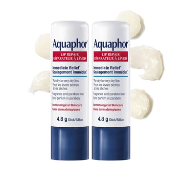 Aquaphor Lip Repair Lip Balm Stick for Dry, Chapped and Cracked Lips 2 pack
