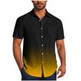 thumbnail image 1 of Pisexur Shirts for Man T Hommes Mode Décontractée Col Rabattu Impression Dégradée Chemise à Manches Courtes Blouse Jaune, L Chemises de Golf Hommes & Chemises Hommes, 1 of 7