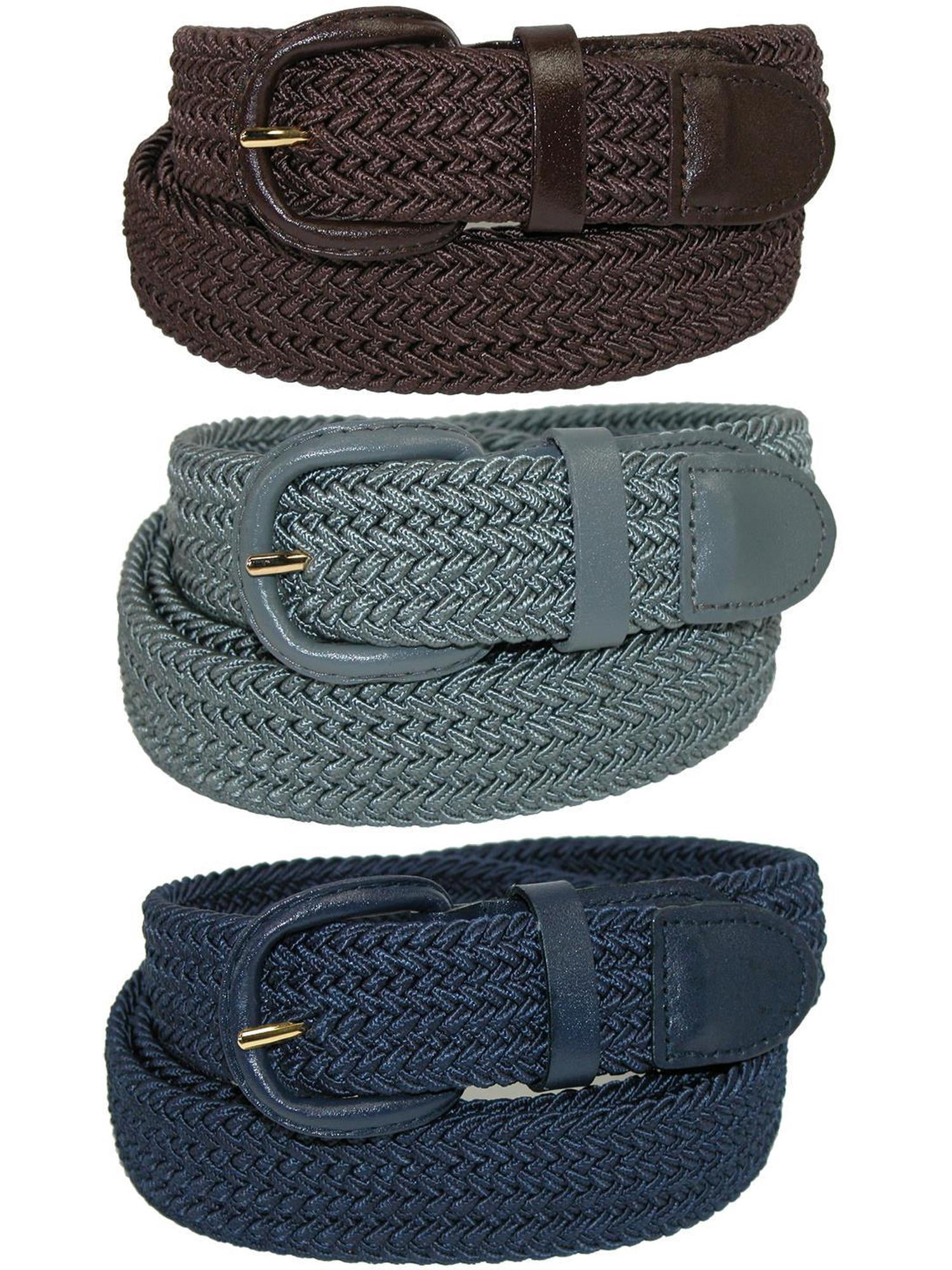 CTM® Ceinture Tressée Élastique Extensible (Lot de 3 Couleurs) (pour Hommes)