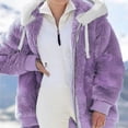thumbnail image 2 of CEHVOM Veste à Capuche Zippée en Peluche Chaude pour Femmes Grande Taille Hiver, 2 of 5