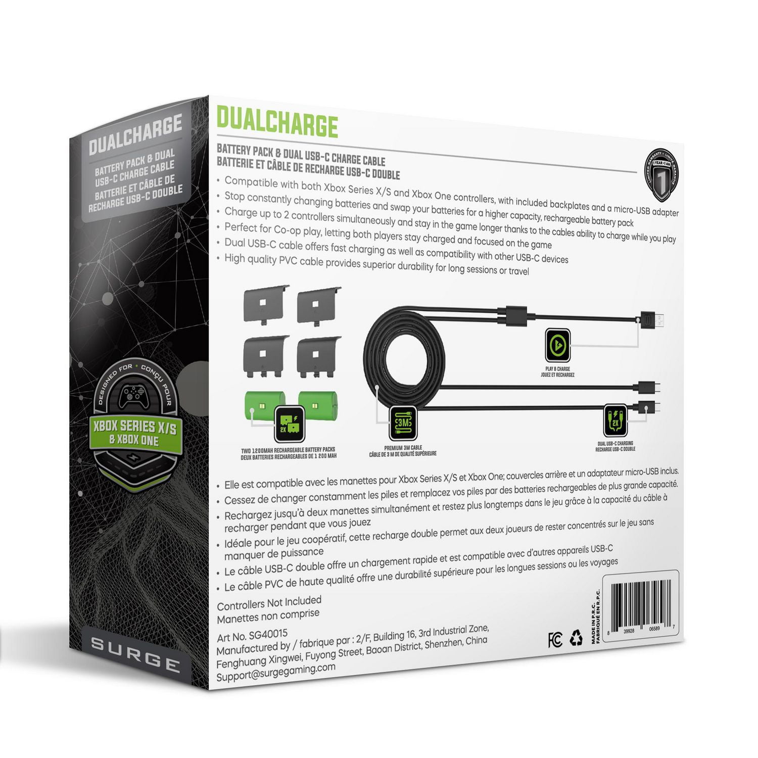 Surge Dual Play & Charge Kit for Xbox Series X|S / Xbox One