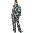 thumbnail image 4 of Bimba Black Button-Down Shirt With Elastic Waist Pajama Printed Night Wear Set-12, 4 of 6