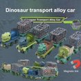 thumbnail image 2 of Dinosaur Transporter 4Pcs Entertainment Magnetic Connection Mini Mini Container Truck Boys Girls Toy Car, 2 of 5