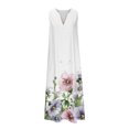 thumbnail image 5 of Cadeaux pour la Fête des Mères, Kcavykas Robe Maxi Bohème, Robe Décontractée d'Été pour Femme à Design Graduel Sans Manches à Encolure en V Longue, 5 of 5