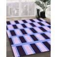 thumbnail image 3 of Ahgly Company Tapis d'Intérieur Lavable en Machine Carré Transitionnel Bleu Ange Bleu, 4 Pieds Carré, 3 of 7