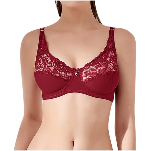 Mrat Clearance Bras for Women No Underwire Sleep Large Breasts Ladies Strapless Bras Large Bust Small Breasted Wireless Large Breasted Bralette Tops Snap Front Racerback Bras for Women Red 44