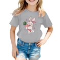 thumbnail image 1 of GDREDA Vêtements pour Fille T-Shirt Décontracté pour Enfants à Imprimé Mode Col Rond Manches Courtes Tunique à Manches Courtes pour Fille Gris, 4-5 Ans, 1 of 4