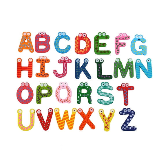 Yosoo 26Pcs/set Letters A-Z Kids Wooden Alphabet Fridge Magnet Child Educational Toy,Fridge Sticker